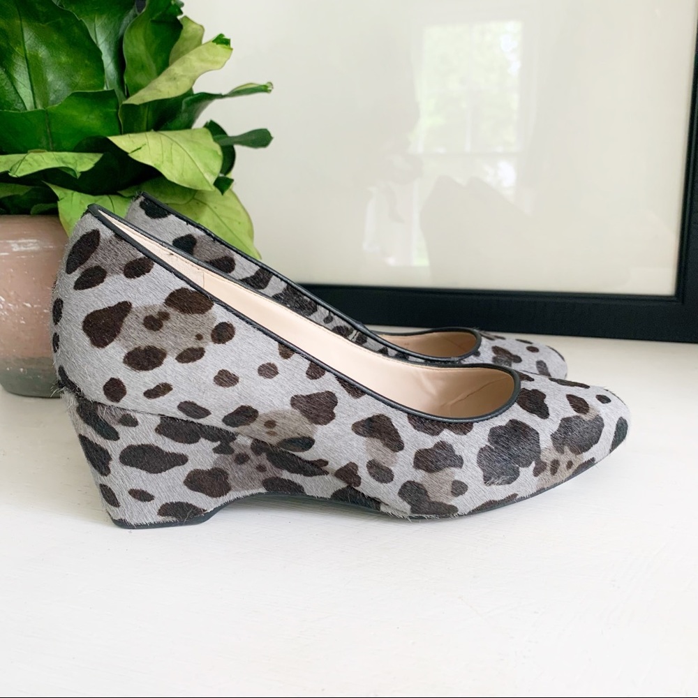 ❤️COLE HAAN❤️Real Calf Skin Hair-on-Hide wedge heels❤️women’s 6❤️Dyed Cheetah
